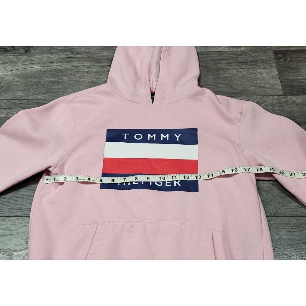 Women's Tommy Hilfiger Pink Pullover Long Sleeve Hoodie/Sweatshirt Size L 16/18 - Picture 8 of 9